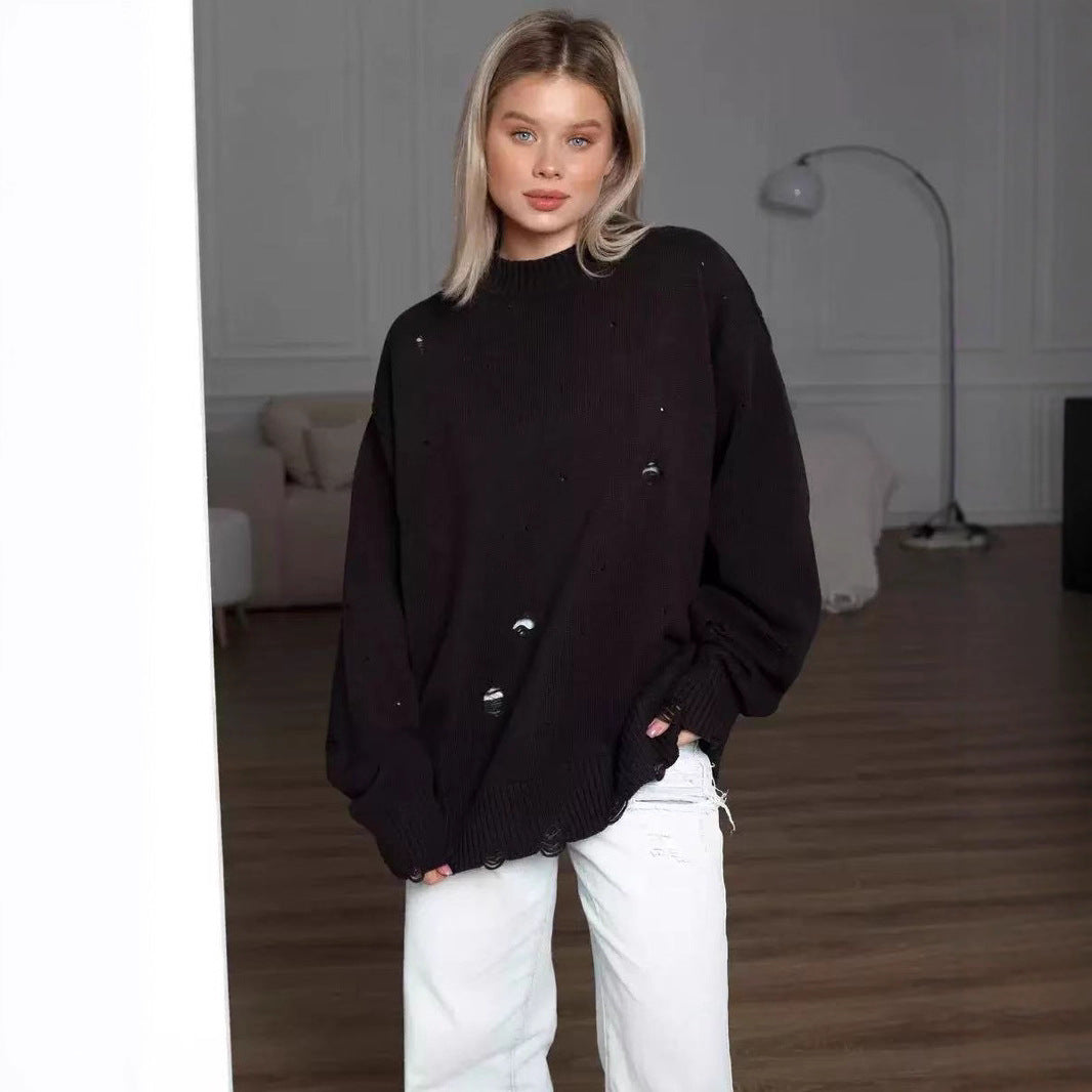 Women's Trendy Elegant Durable Ripped Knitted Sweaters