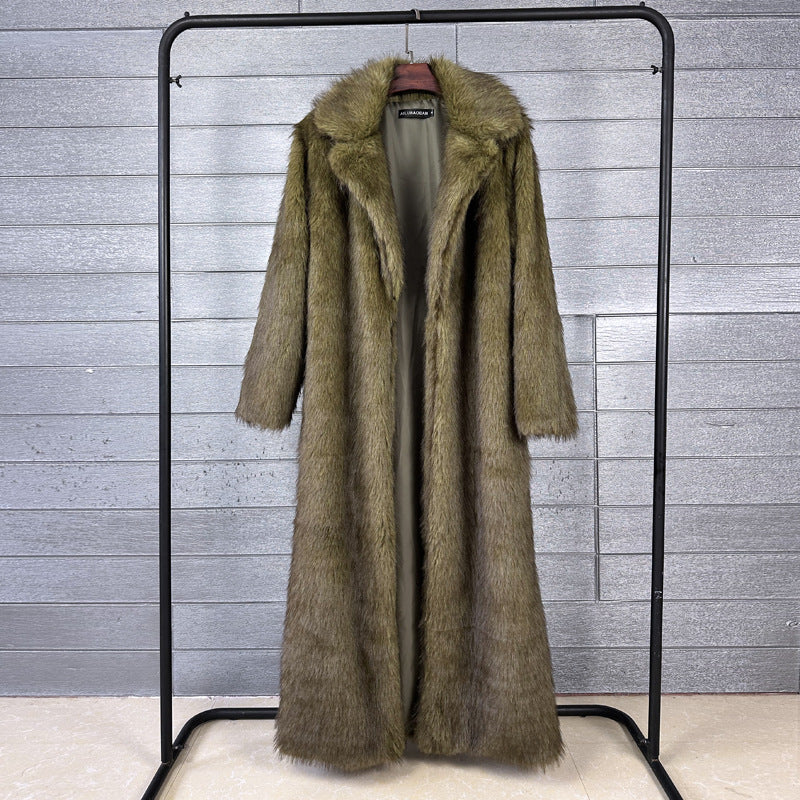 Women's Red Fox Imitation Furry Fur Extended Suits