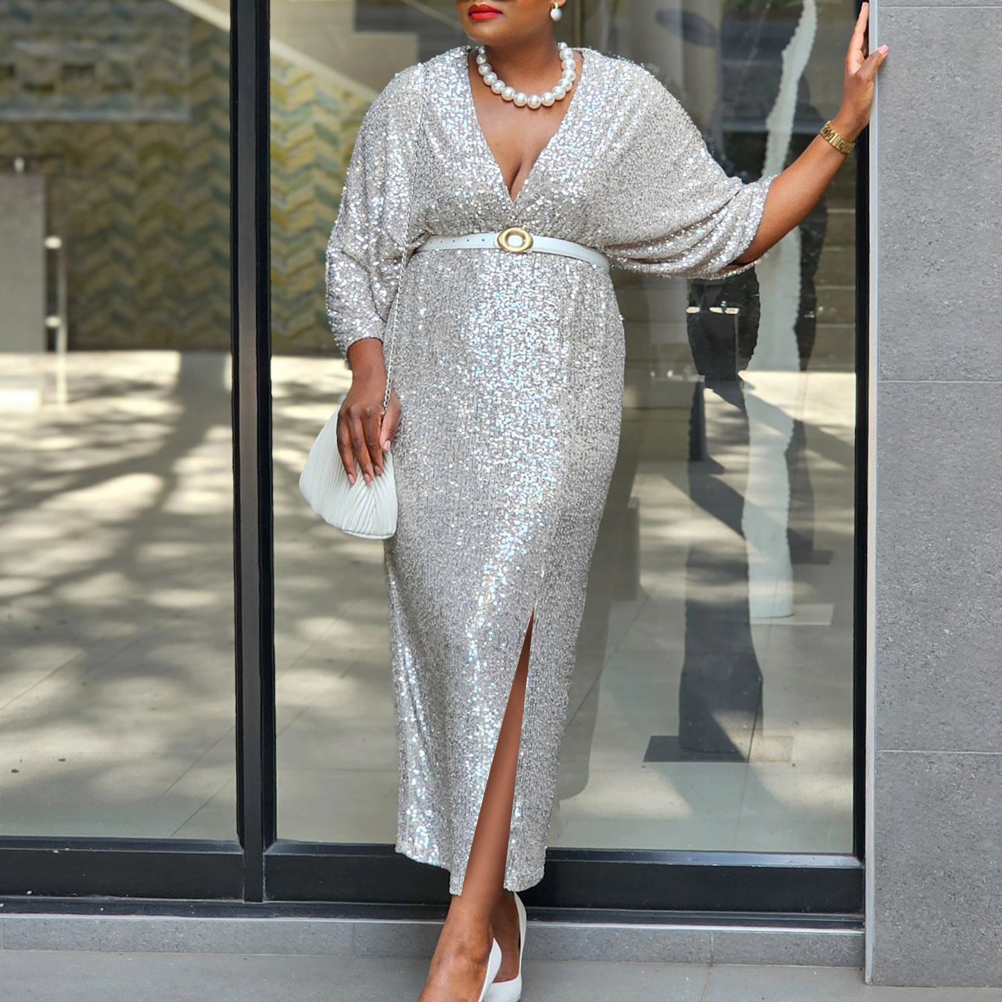 Women's Fashion Wear Temperament Sexy Slimming Sequined Dress