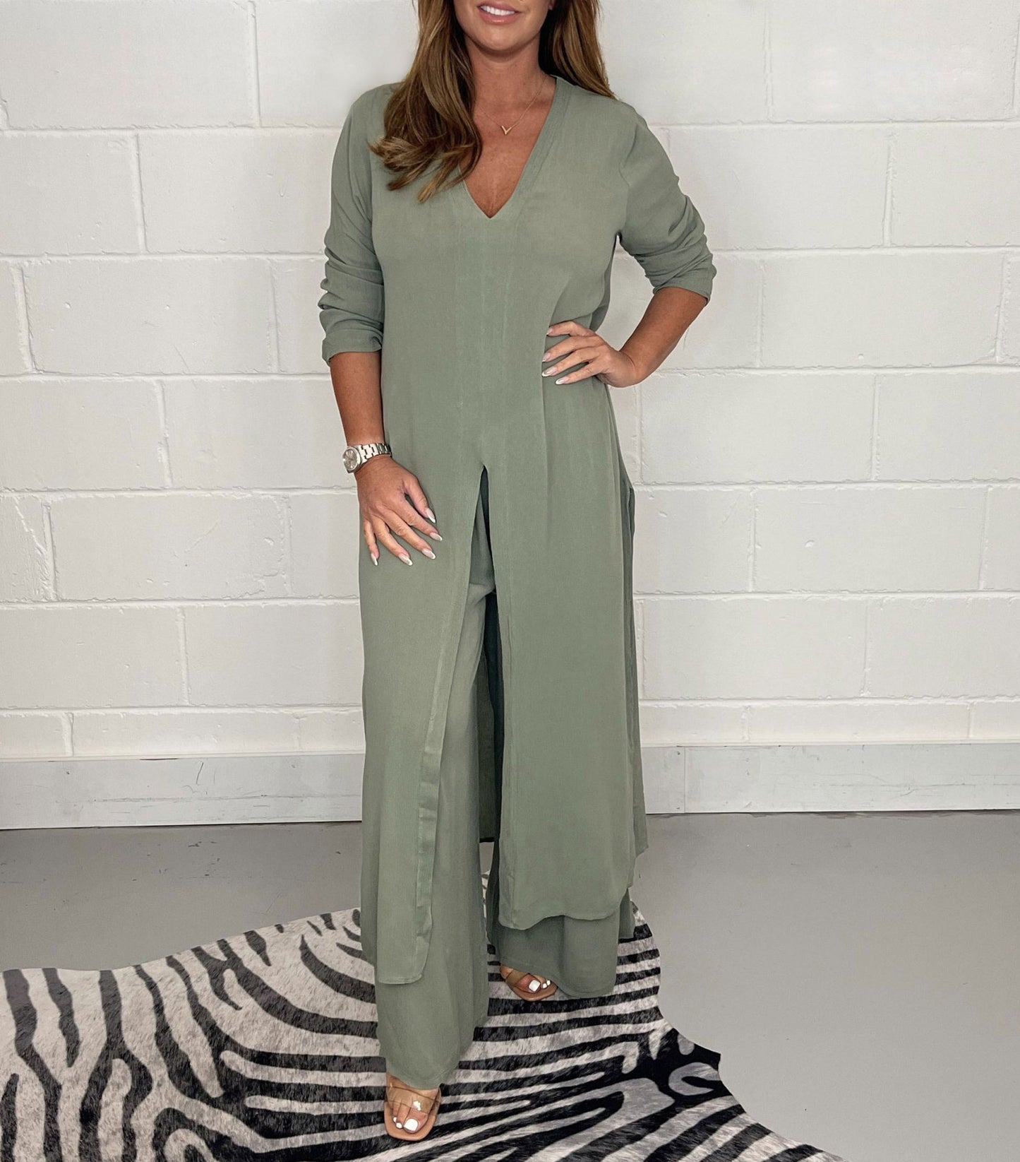 Pretty Popular Women's Split Long Trousers Fashion Casual Suit