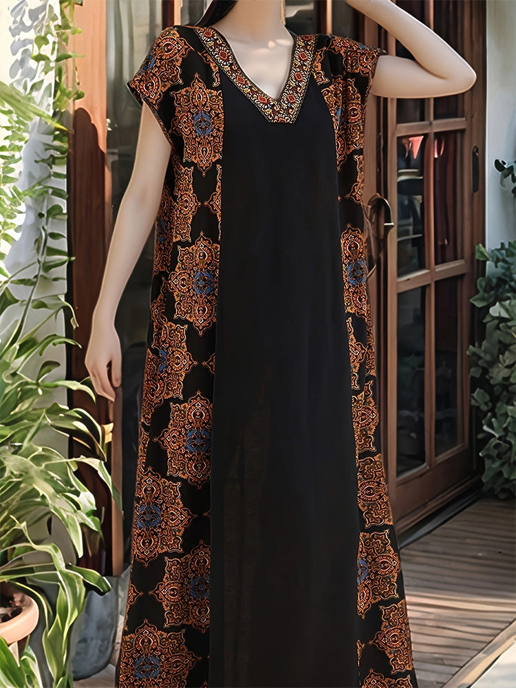 Women's Short-sleeved Overknee Summer Idle Style Improved Dress