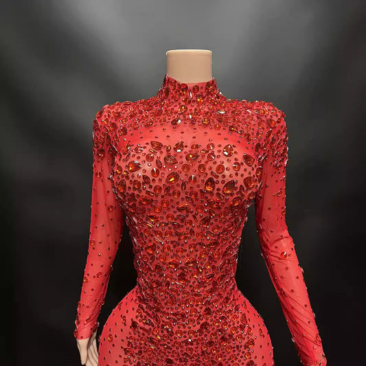 Sparking Diamonds Elegant Pink Fathers Dress Dresses