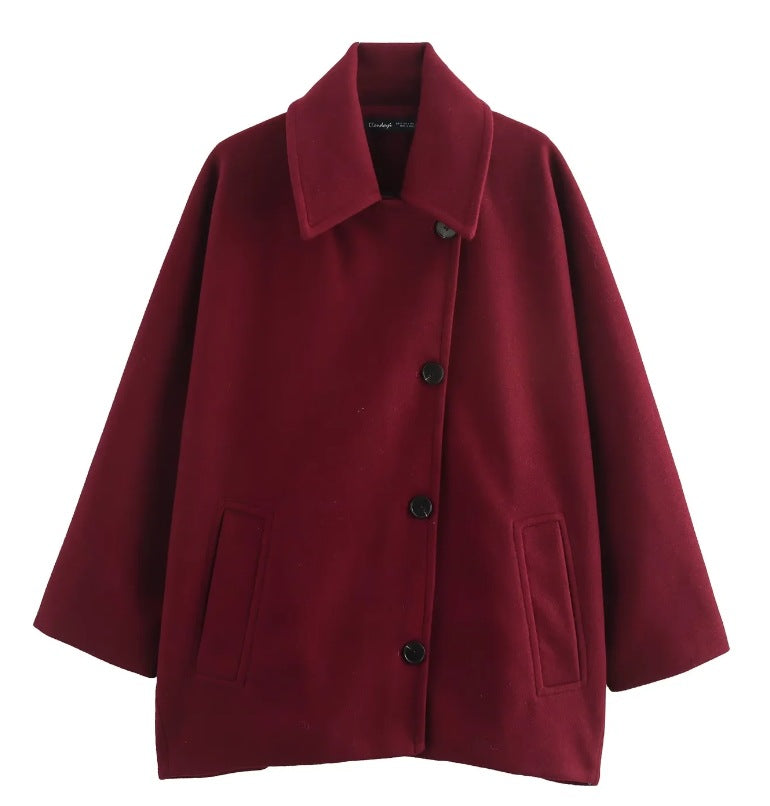 Women's New Single-breasted Lapel Loose Wool Jackets