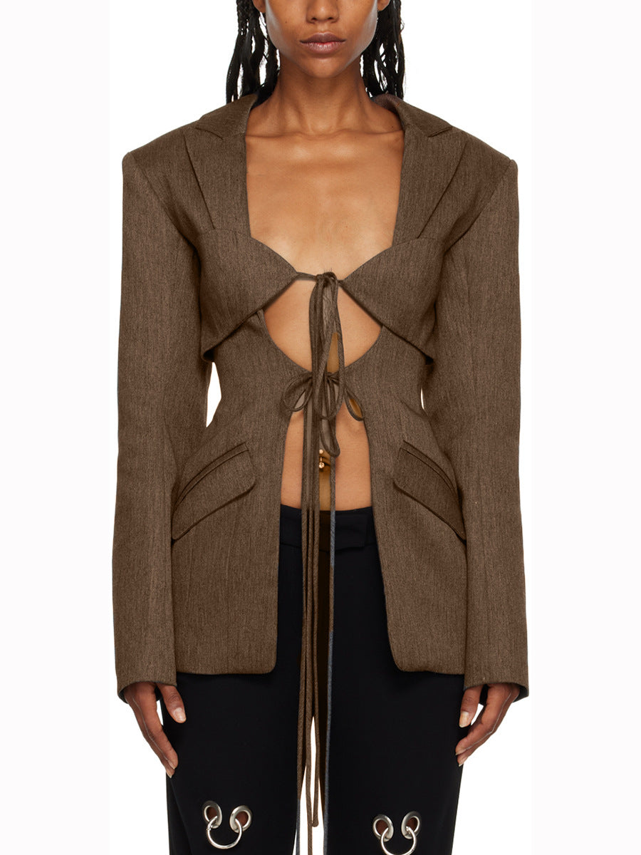Women's Fashion Sexy Cutout Tight Waist Irregular Suits