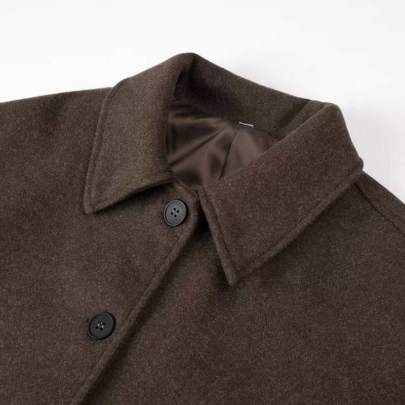 Women's Fashion Casual Polo Collar Versatile Two-tone Coats