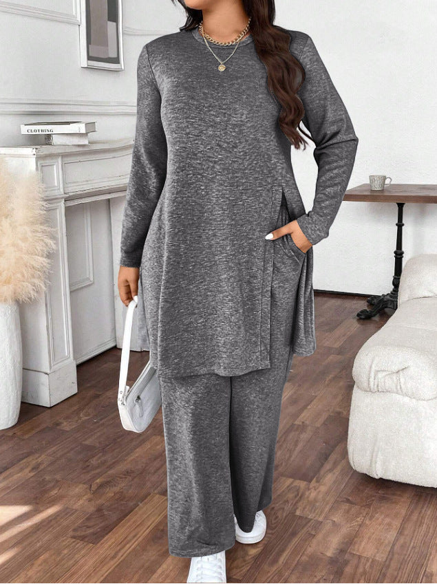Women's Autumn Casual Trendy Long Sleeve Slimming Trousers Suits