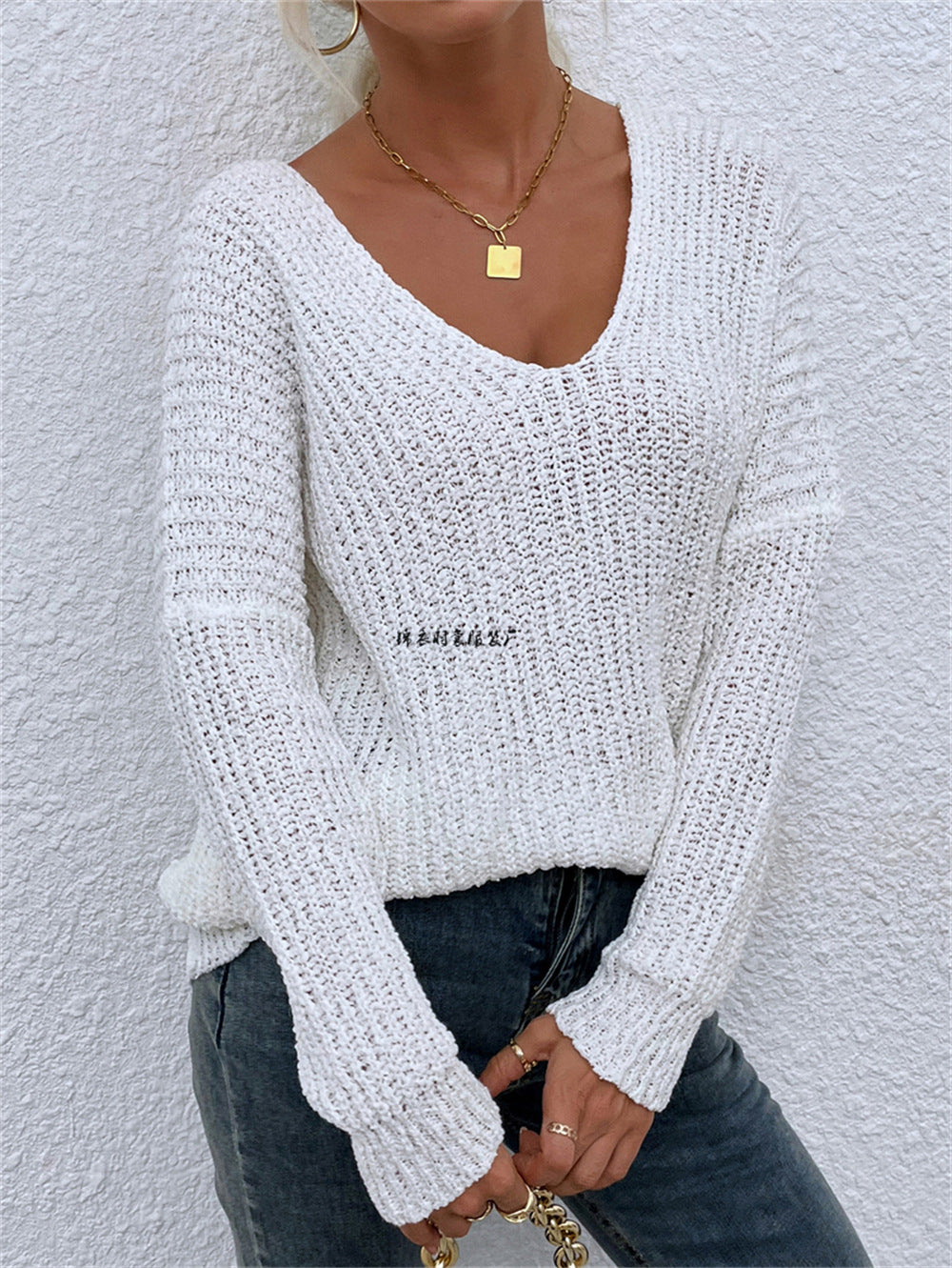 Winter Comfortable Pullover Personality Solid Color Knitwear