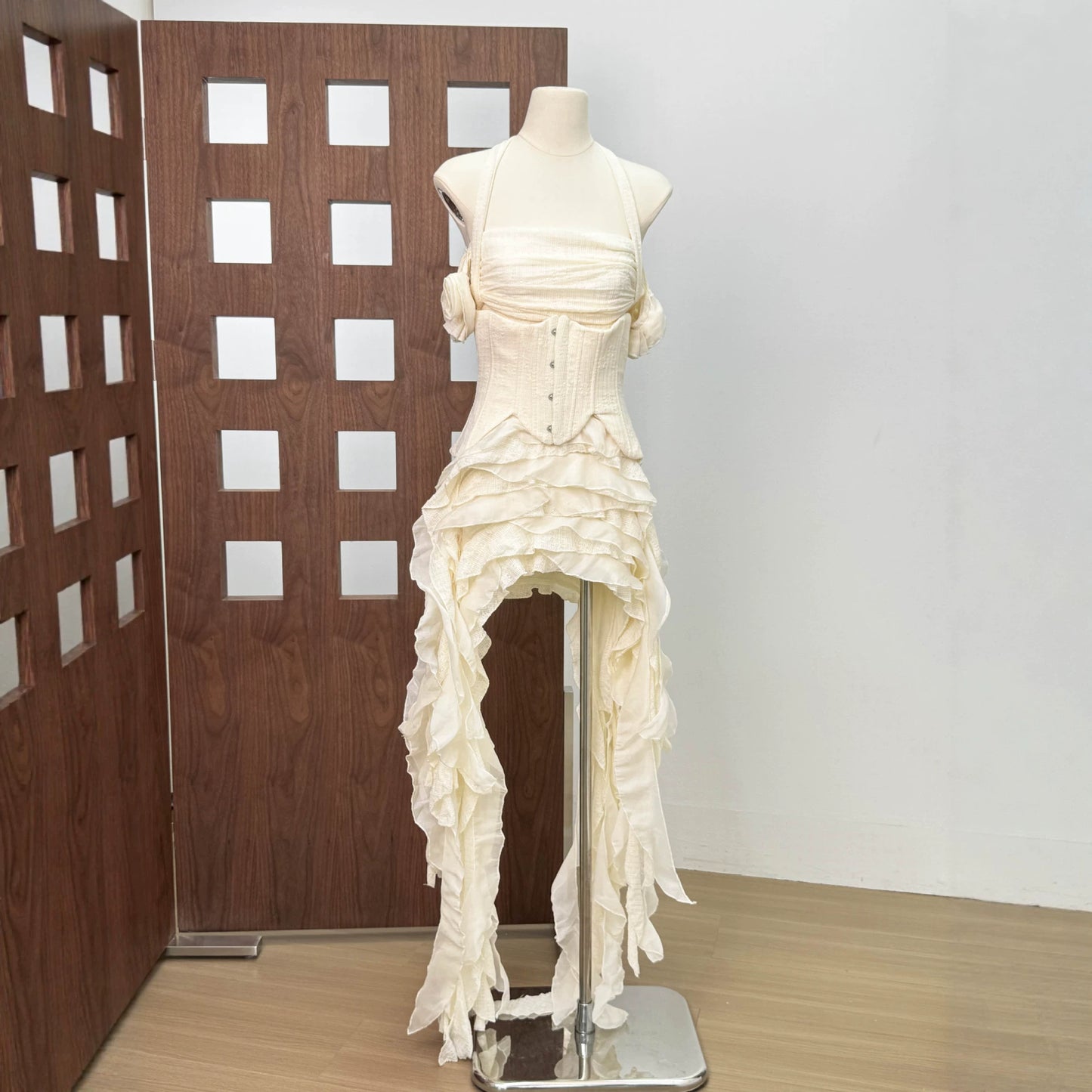 Light Luxury High-grade Irregular Tassel Solid Color Backless Dress