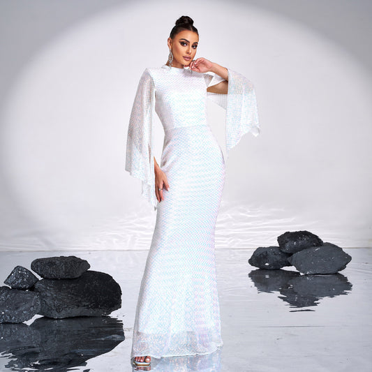 Women's Long Sleeve Temperament Crew Neck Sexy Dresses