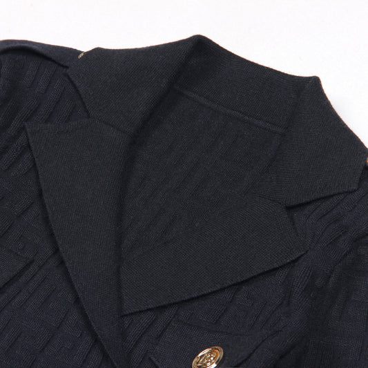 Word Belt Loop Slimming Long Sleeve Knitwear