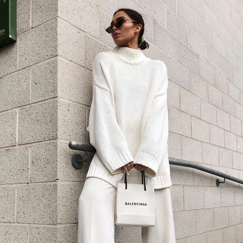 Women's Fashion Long-sleeved Pullover Loose Solid Color Sweaters