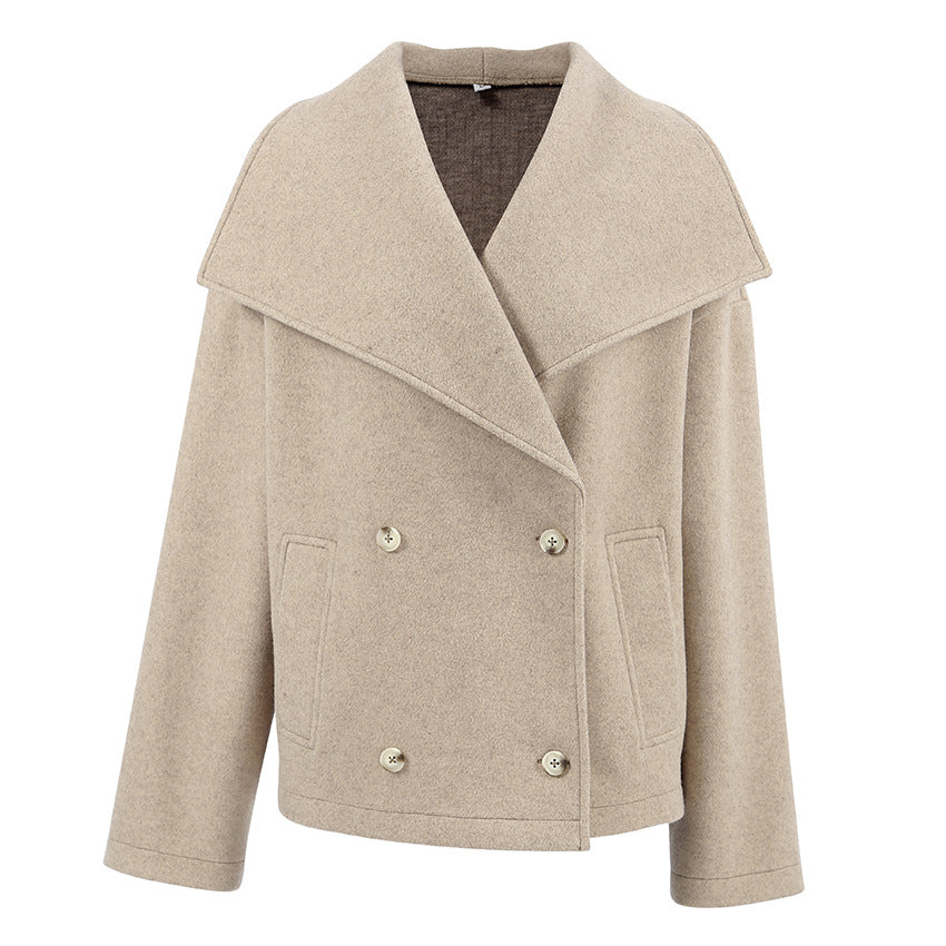 Women's Woolen Lapel Loose Casual Fashion Temperament Coats