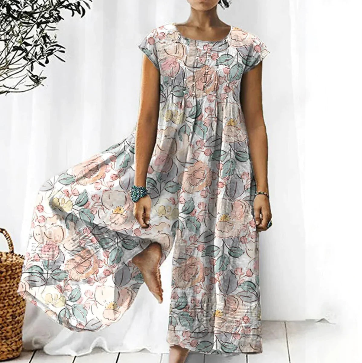 Women's Glamorous Charming Printed Loose Wear Jumpsuits