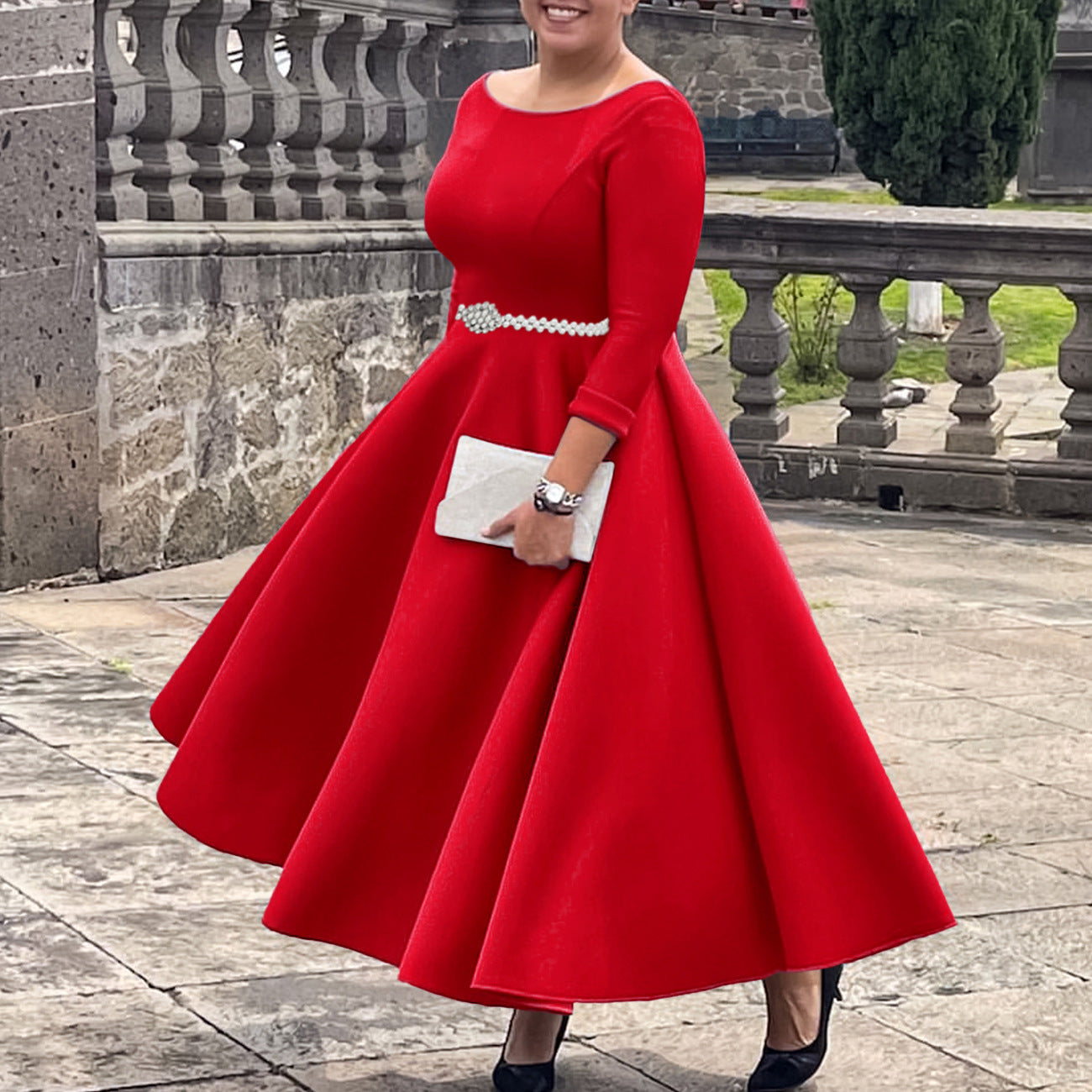 Solid Color Large Swing Elegant Dress Skirts
