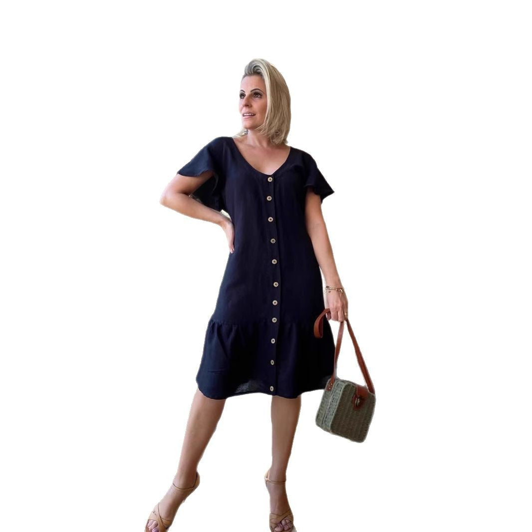 Women's Summer Solid Color Casual Holiday Dress