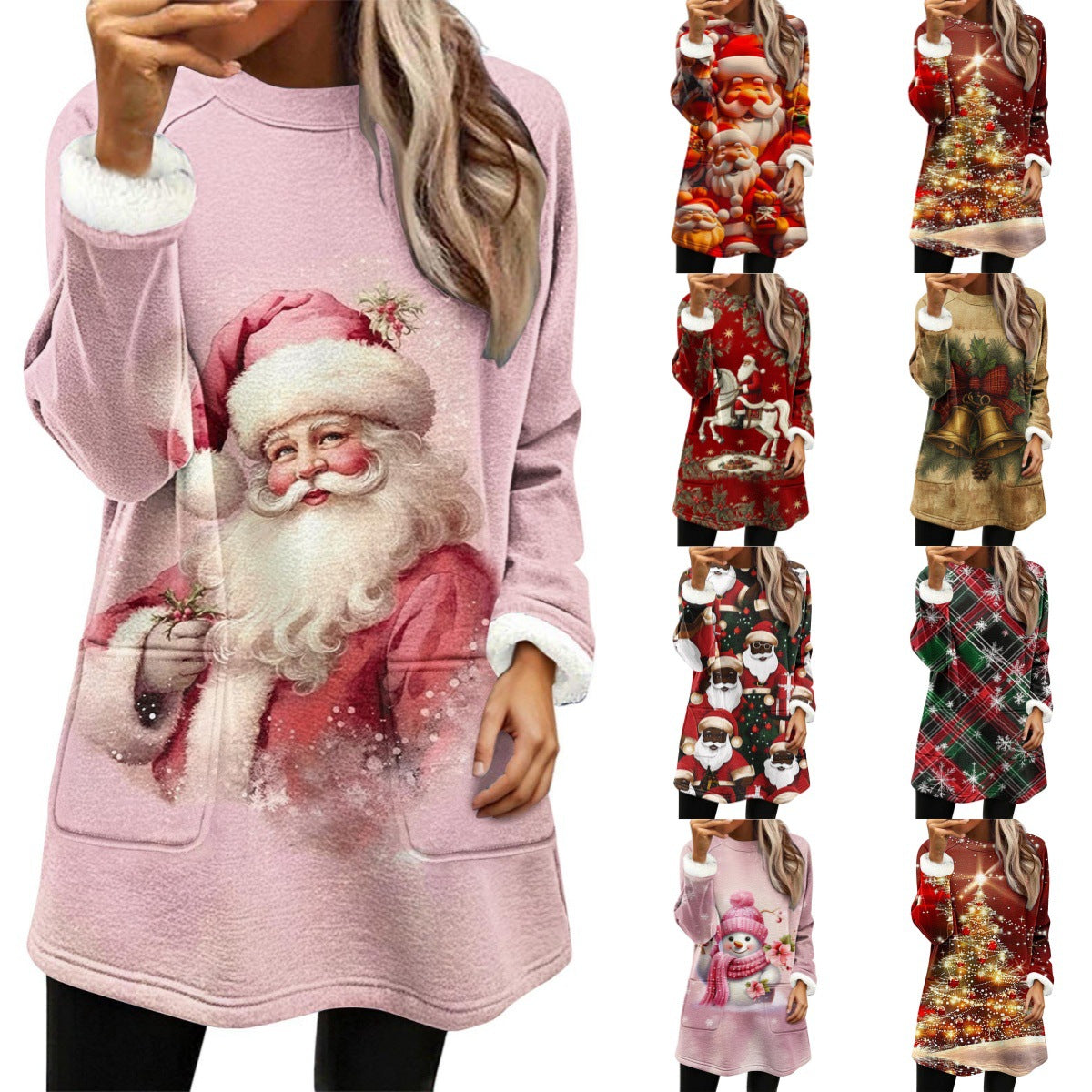 Christmas Snowman Digital Printing Casual Wide-sleeved Veet Women's Sweater, Sweater