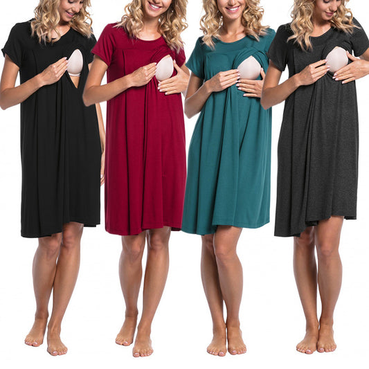 Delivery Hospital Dress Sleeve Two Sides Maternity
