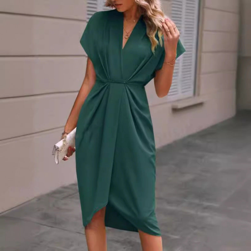 Women's Summer Solid Color Satin Sleeve Long Shorts