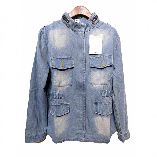 Graceful New Lady's Denim Fat Long-sleeved Coats