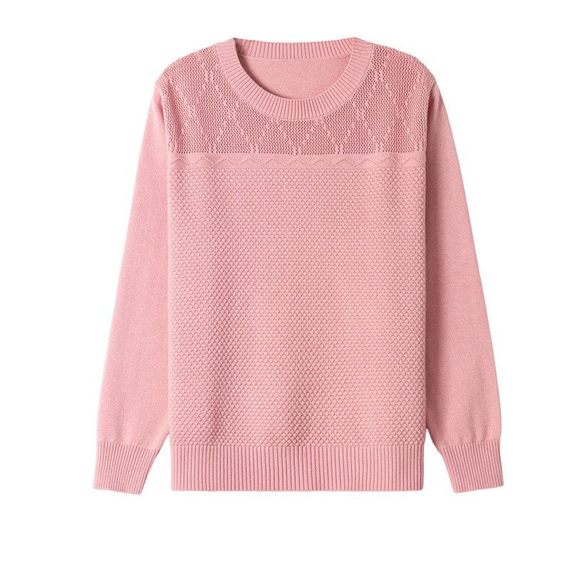 Women's Round Neck Jacquard Long-sleeved Loose Casual Temperament Wild Sweaters