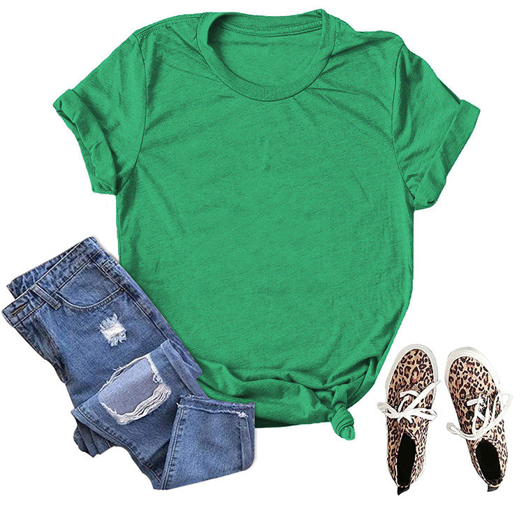 Women's & Men's & Solid Color Blank Loose T-shirt Blouses