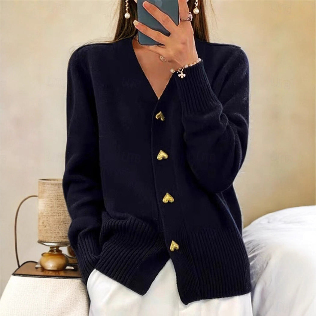 Women's Casual Loose Temperament Solid Color Knitted Inner Sweater