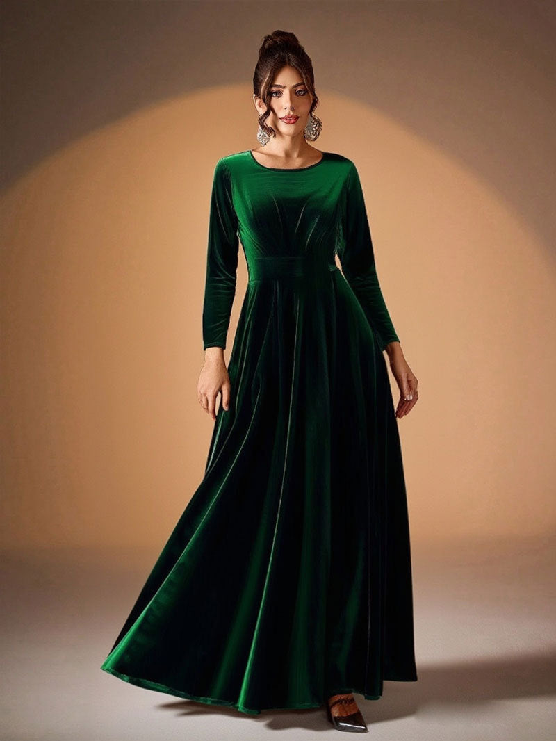 Fashion Attractive Women's Long Sleeve Pleated Dress