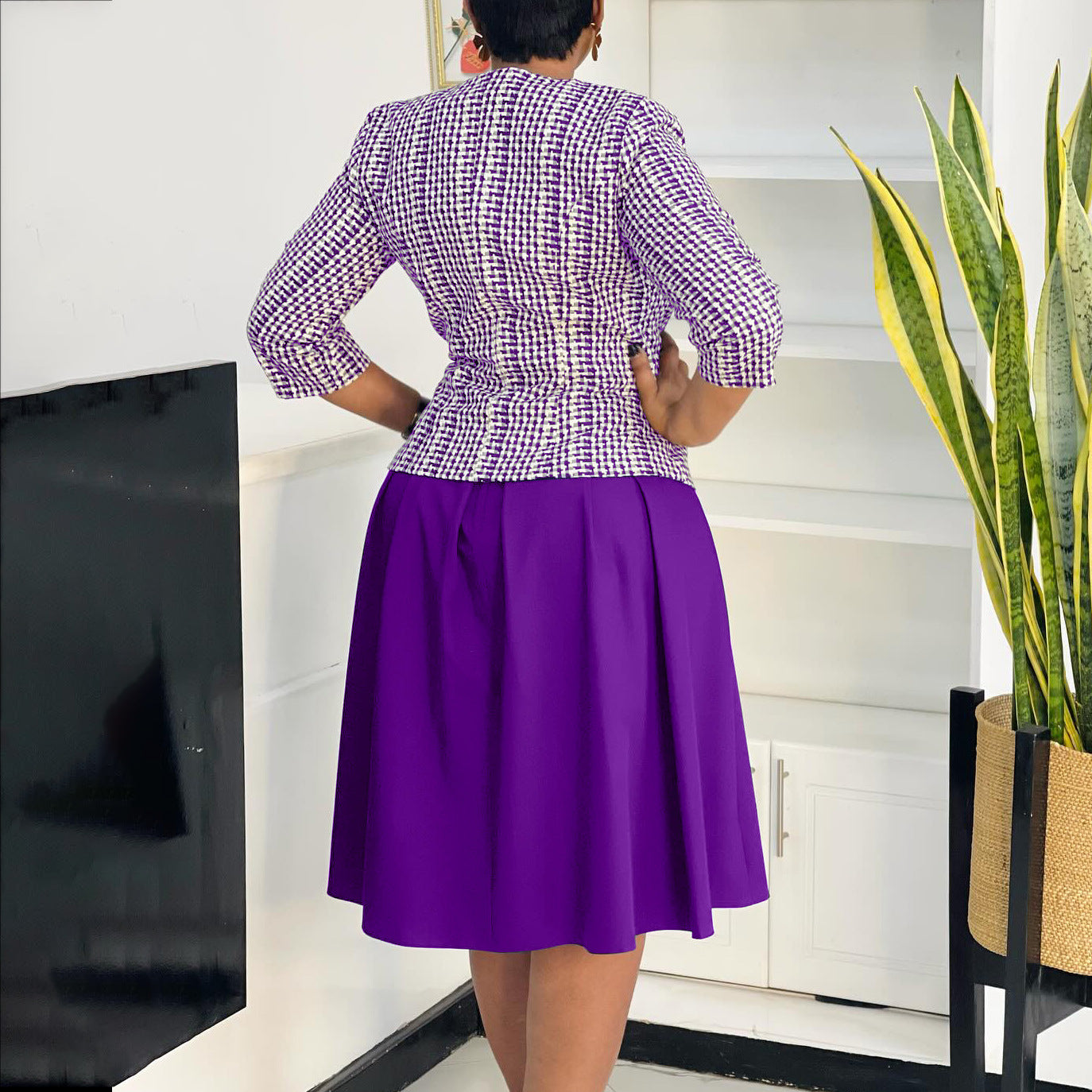 Women's Winter Long Sleeve Dress African Printing Fashion Casual Suit