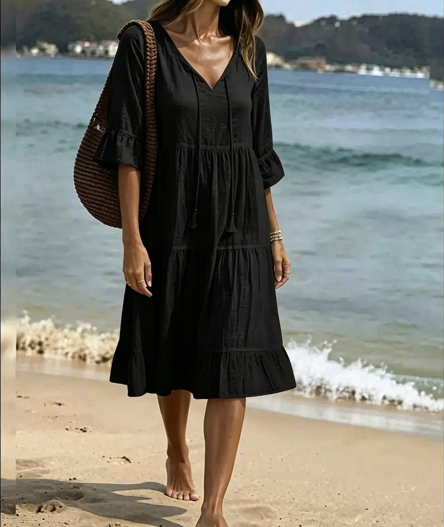 Women's Autumn Layered Fashion Loose Vacation Dress