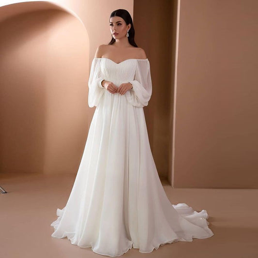 Women's Glamorous Formal Dress Solid Color Wedding Dresses