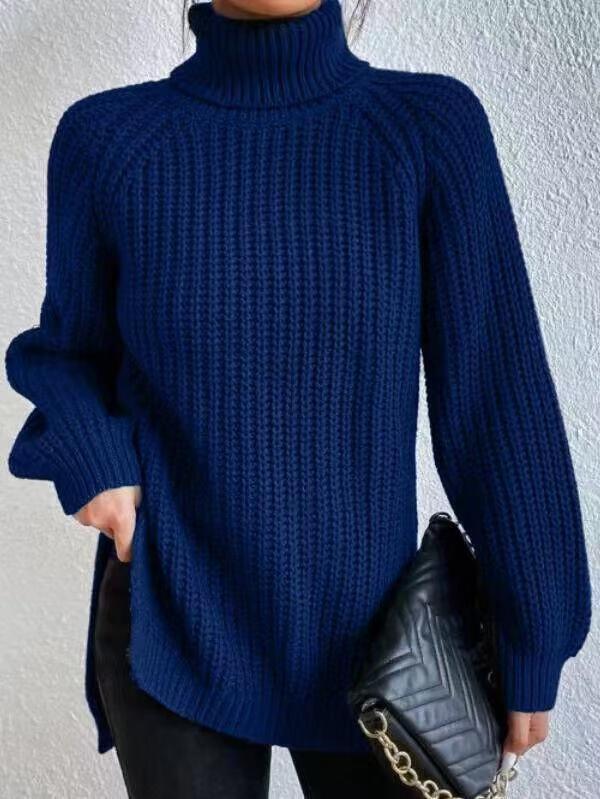 Women's Turtleneck Mid-length Soft Comfortable French Dress Sweater