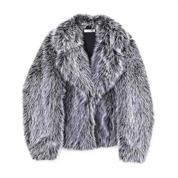 Women's Lapel Imitation Fur Street Fox Coats