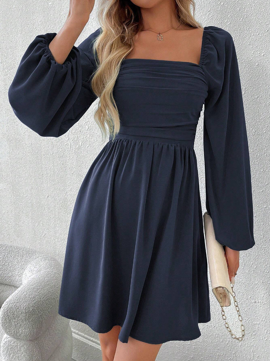 Women's Long Sleeve Pleated Simple Casual Autumn Skirts