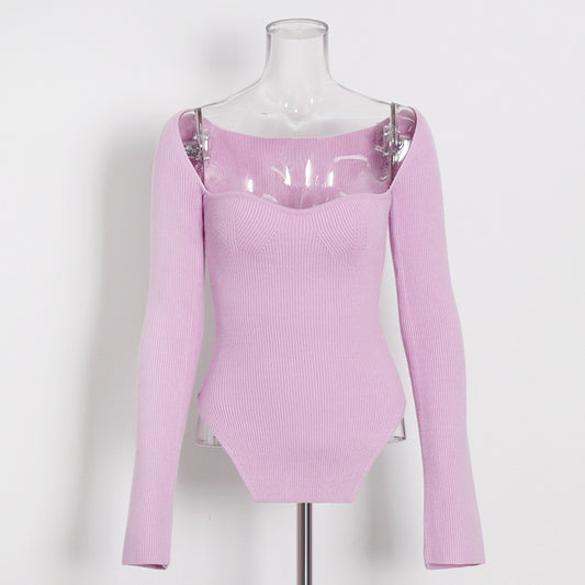 Women's Irregular Base Slim Fit Slimming Long Knitwear