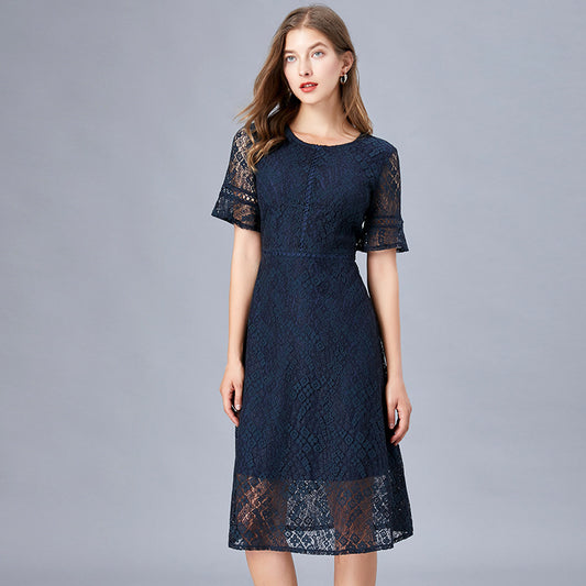 Clothes Lace Dress Fat French Lady Plus Size