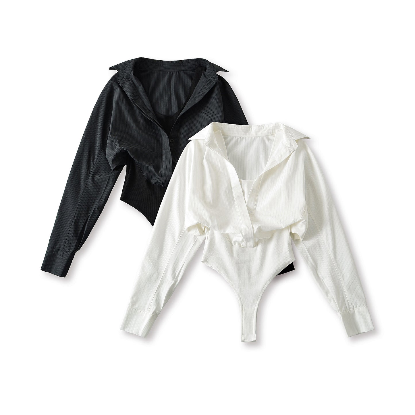 Women's Autumn Hot Fake Two Pieces Lapel Jumpsuits