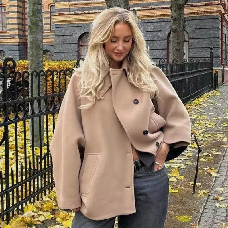 Women's New Single-breasted Lapel Loose Wool Jackets