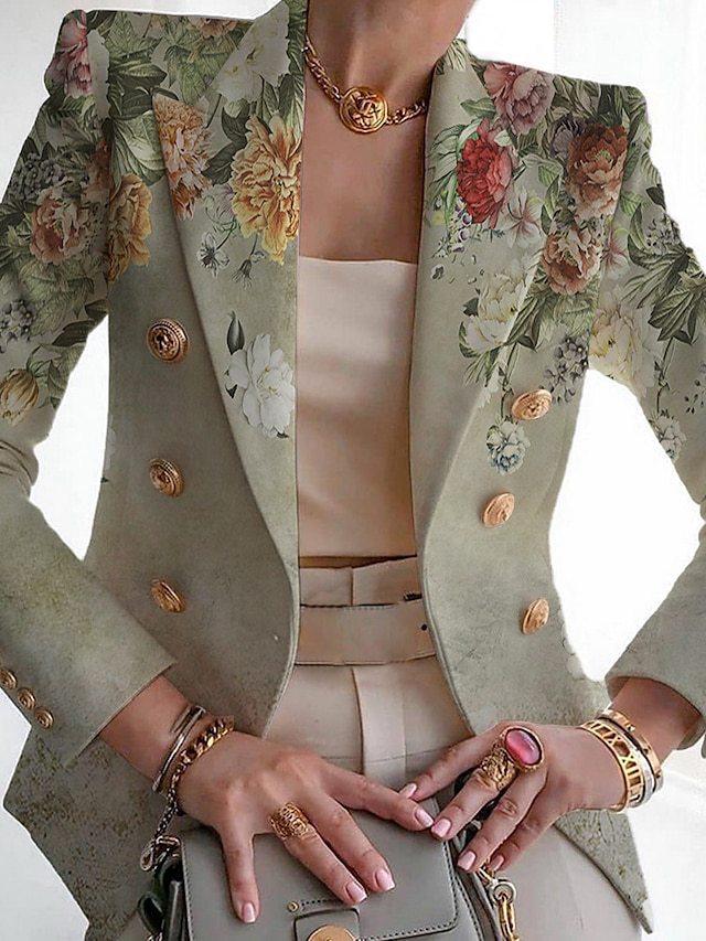 Women's Autumn Fashion Printed Slim Fit Small Blazers