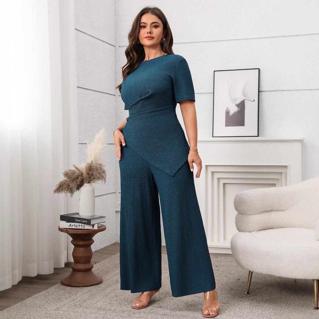 Women's Temperament Leisure Solid Color Sleeve Wide Suits