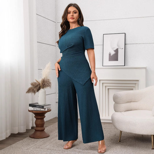 Women's Temperament Leisure Solid Color Sleeve Wide Suits