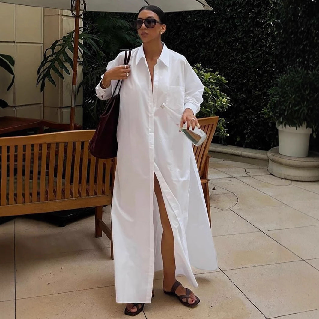 Women's Casual Fashion Lazy Loose Shirt Long Dresses