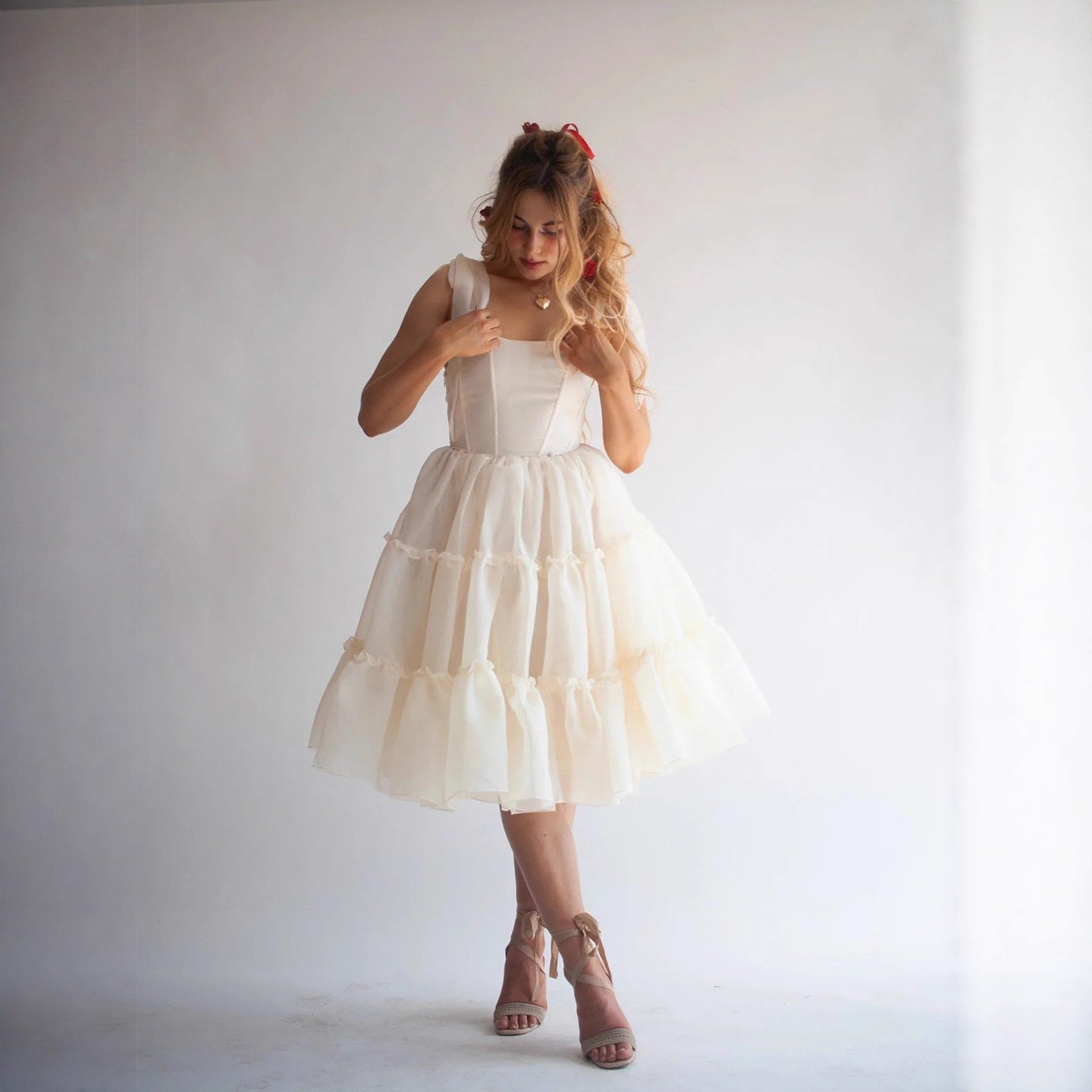 Women's Summer Fashion Temperament Wide Camisole Sleeveless Backless Dress