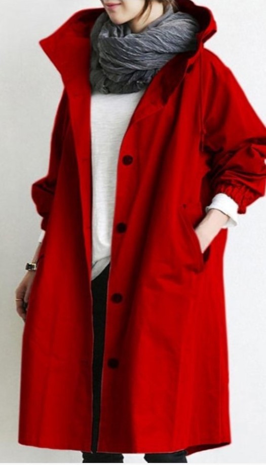 Women's Windbreaker Mid-length Small Temperament Color Long Coats