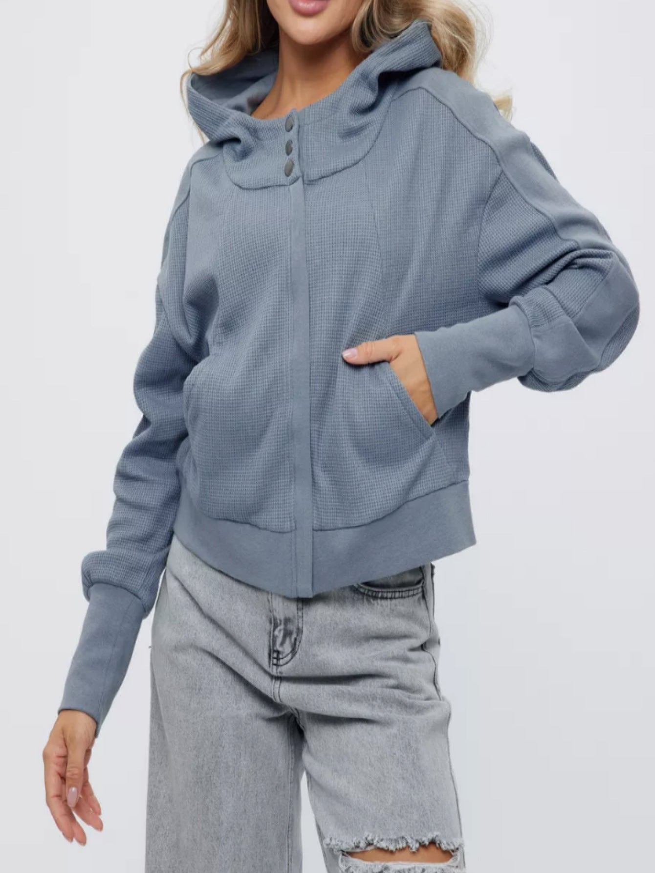 Women's Patchwork Long Sleeve Pullover Zipper Trendy Hoodie Tops