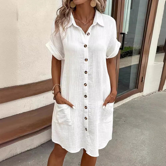 Women's Graceful Summer Simple Buttons Dress Dresses