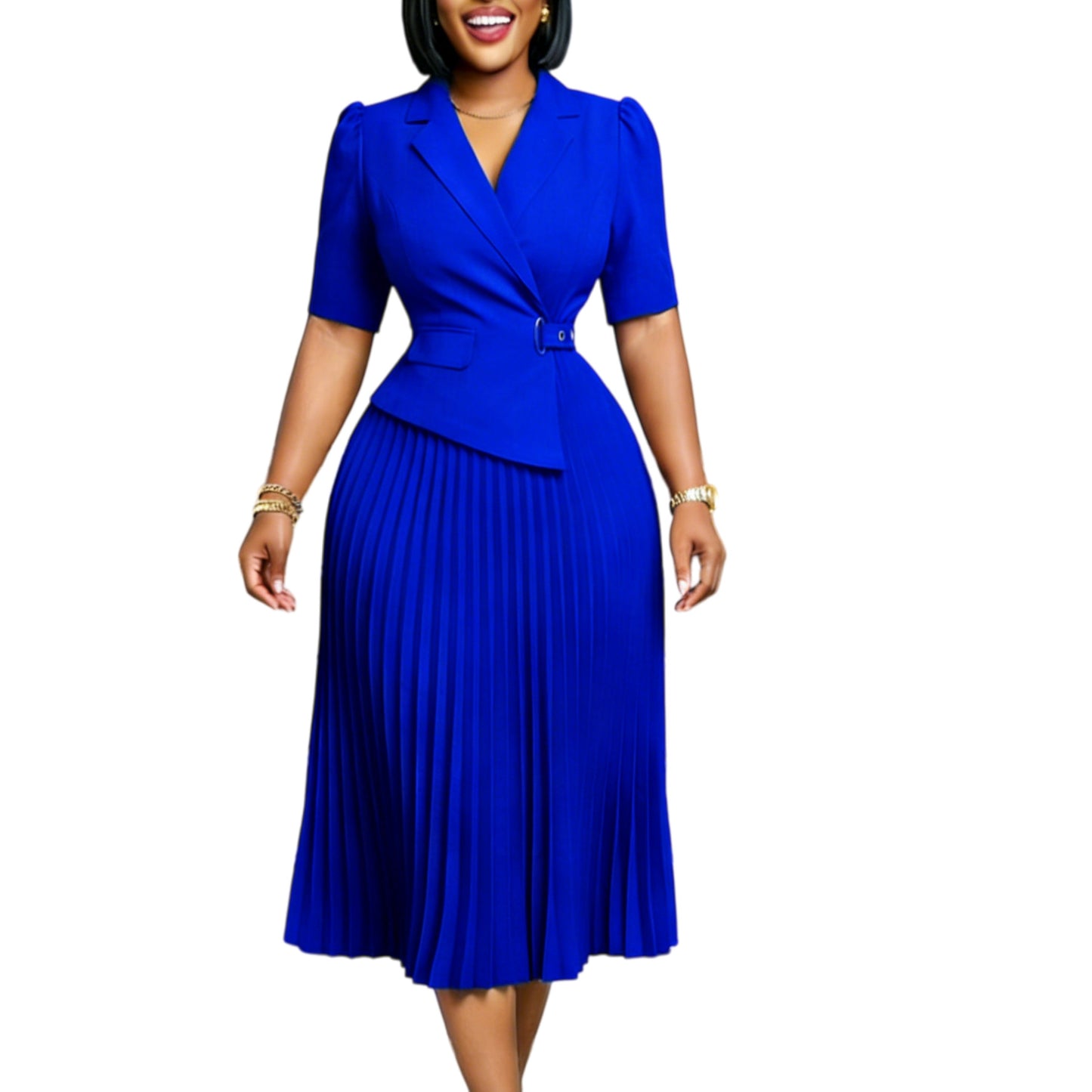 Summer Graceful Fashionable Elegant Half Sleeve Collar Dress