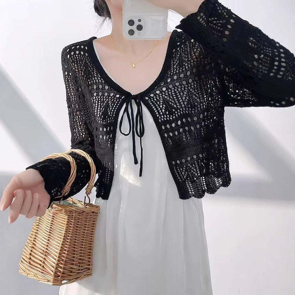 Women's Fresh Thin Slimming Long Sleeves Youthful Smock French Style Design Shorts