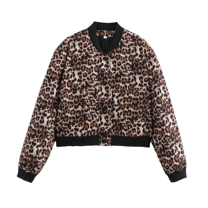 Women's Color Stand Collar Large Pocket Jackets