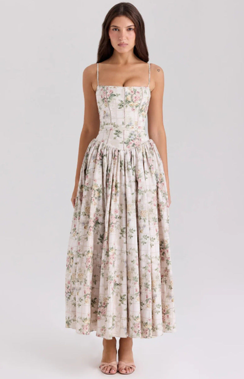 Fashionable High-grade French Strap Gentle Slimming Dress