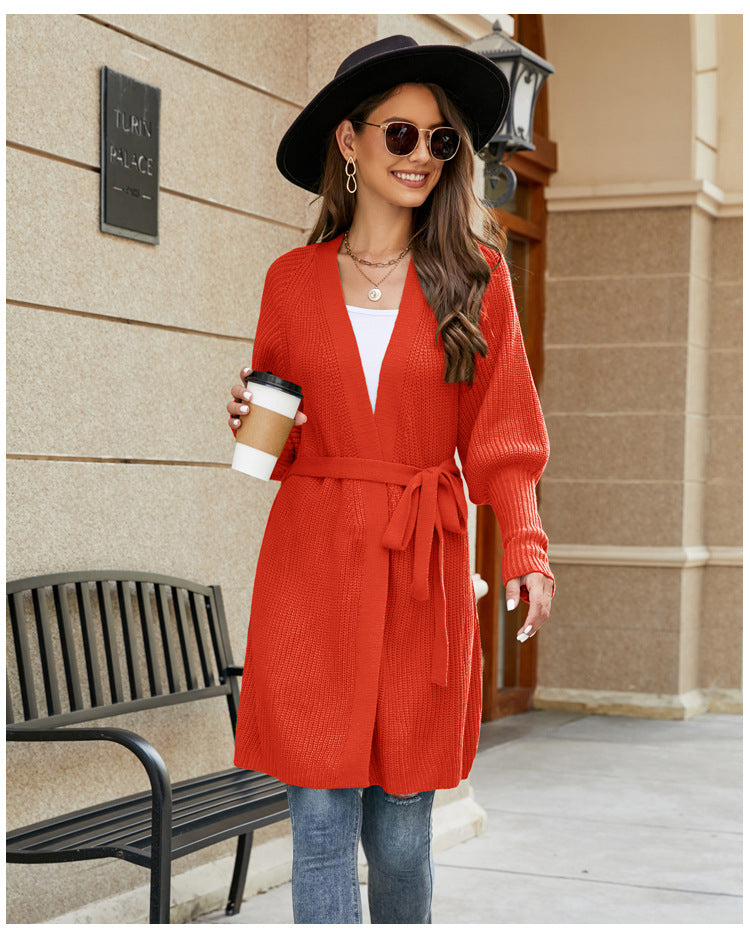 Women's Up Solid Color Knitted Temperament Long Sweaters